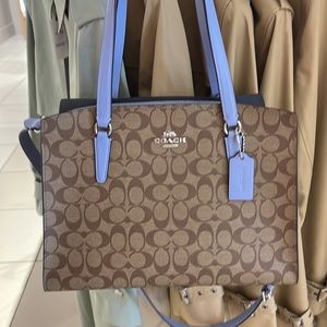 Coach Tatum Carryall In Signature Canvas Khaki / Marble Blue